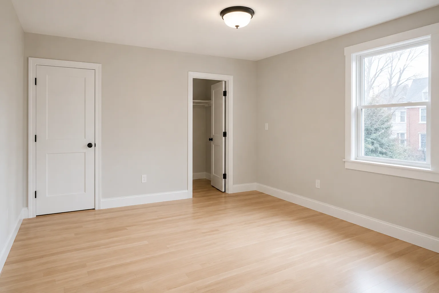Empty room cleaned for a move out