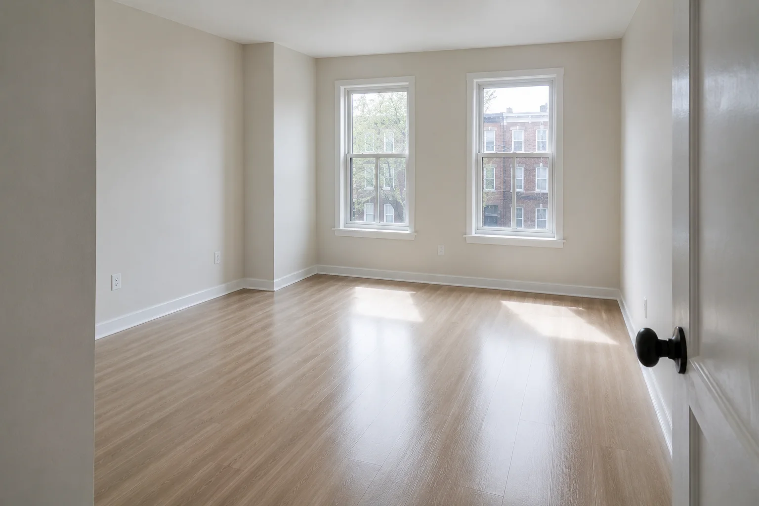 Empty apartment cleaned after a move out