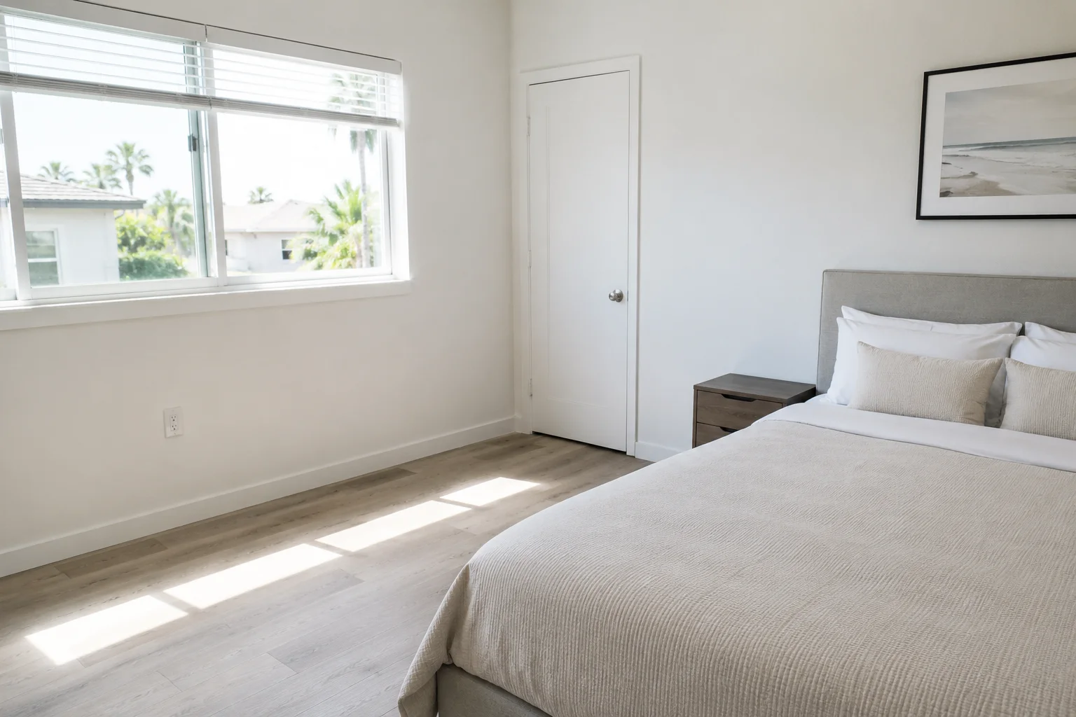 Bedroom cleaned and bed made in a Philadelphia home